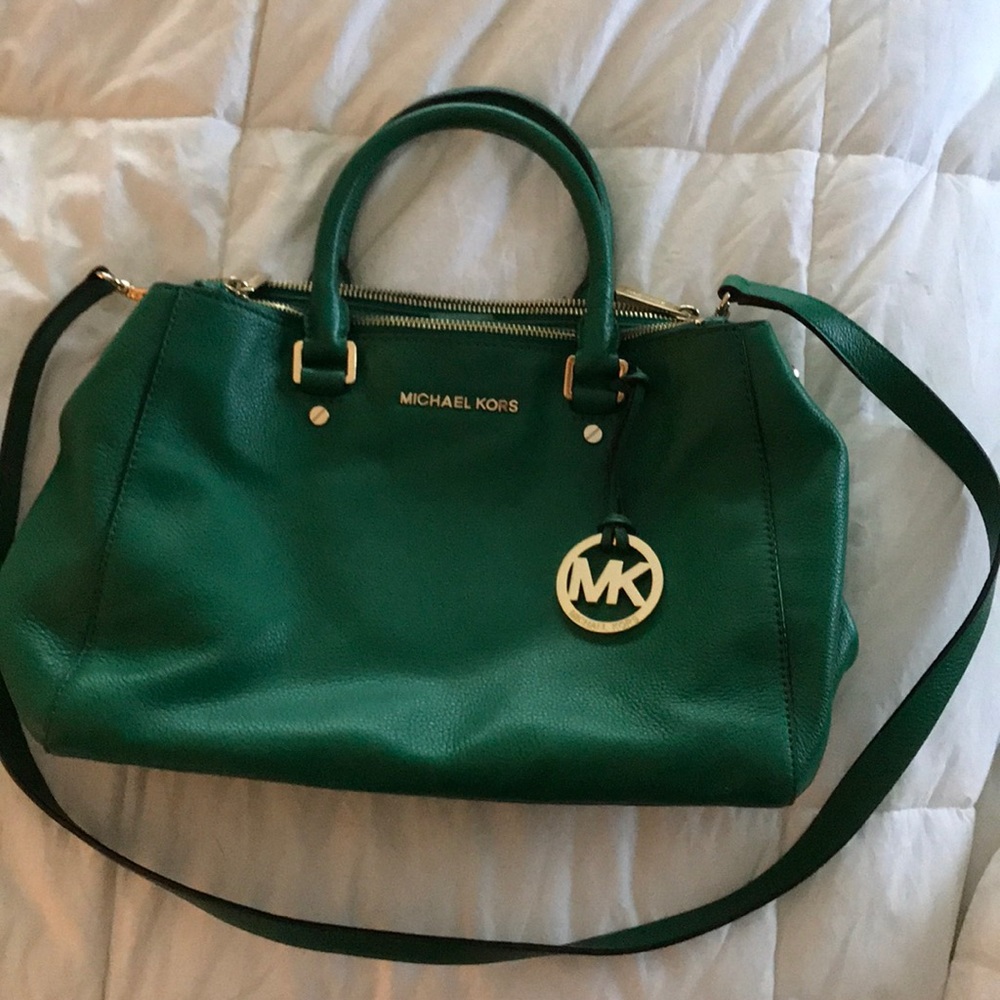 Michael Kors kelly green handbag.
